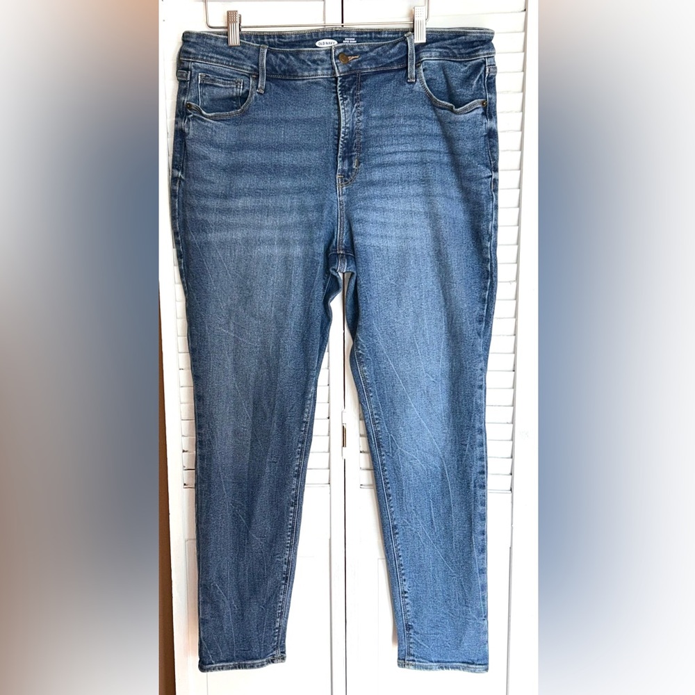 Womens Size 16 Old Navy Rockstar Super Skinny High Rise blue jeans secret slim